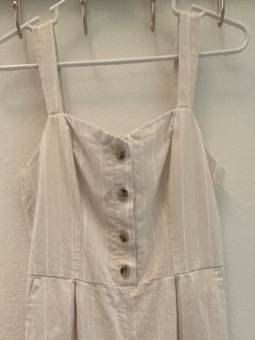 Old Navy Cream High-Waist Wide-Leg Jumpsuit